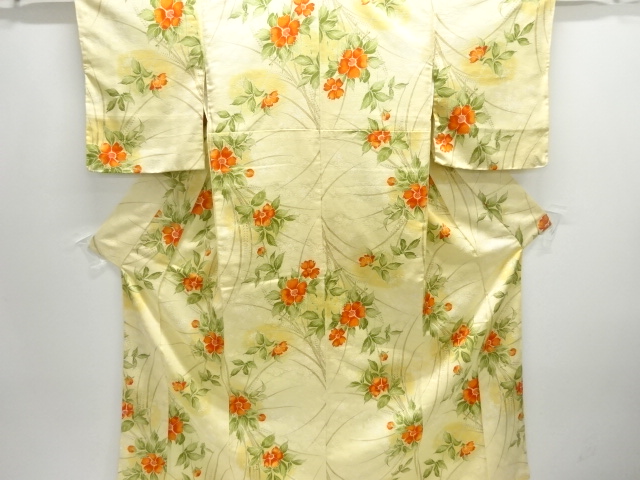 草花模様小紋着物